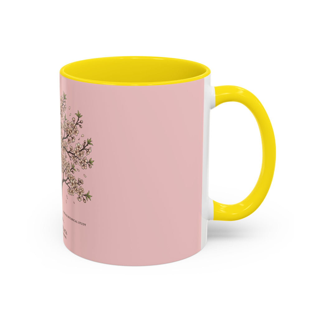 Cherry Blossom Accent Coffee Mug — Prunus Serrulata Floral 11/15oz