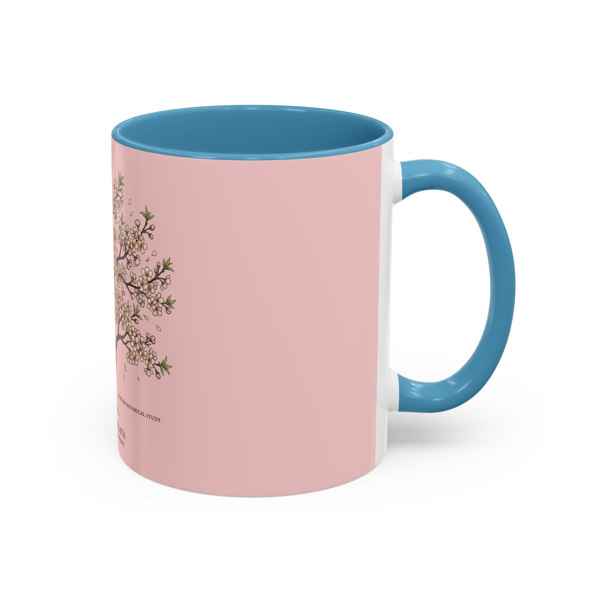 Cherry Blossom Accent Coffee Mug — Prunus Serrulata Floral 11/15oz