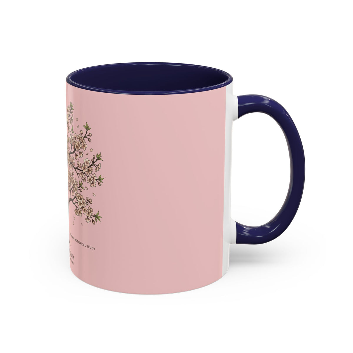 Cherry Blossom Accent Coffee Mug — Prunus Serrulata Floral 11/15oz