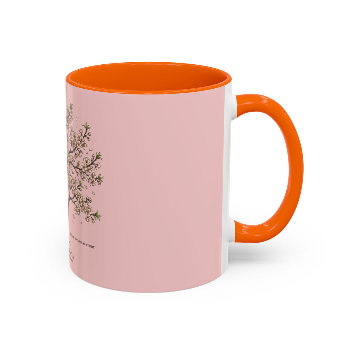 Cherry Blossom Accent Coffee Mug — Prunus Serrulata Floral 11/15oz