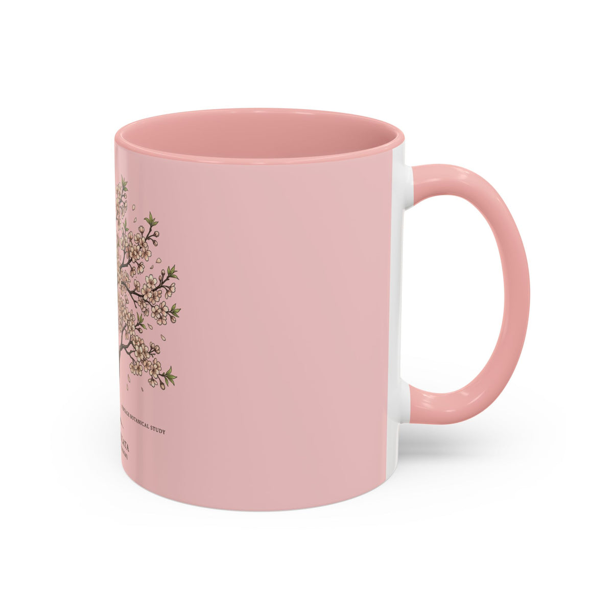 Cherry Blossom Accent Coffee Mug — Prunus Serrulata Floral 11/15oz