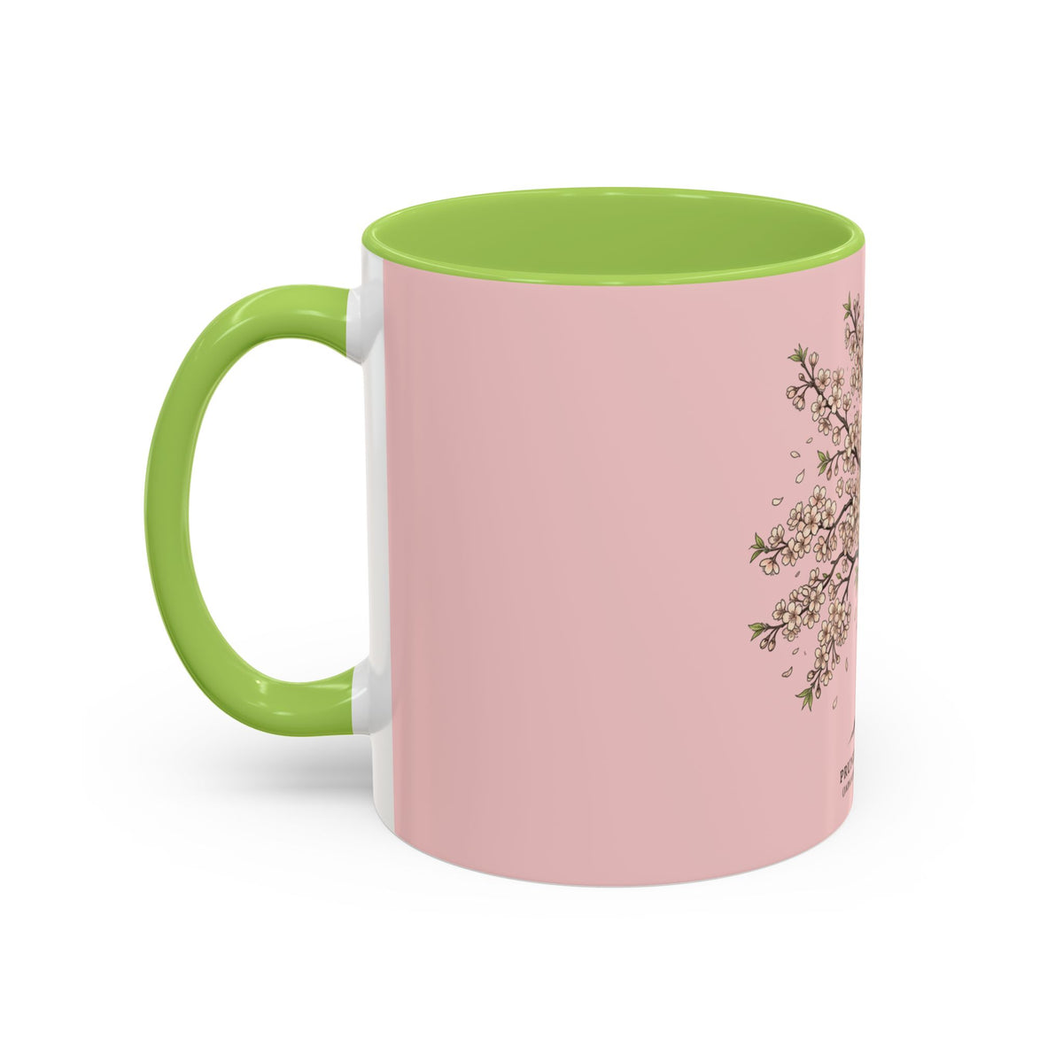 Cherry Blossom Accent Coffee Mug — Prunus Serrulata Floral 11/15oz