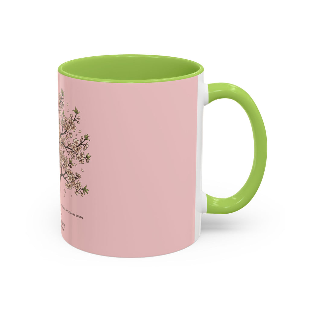 Cherry Blossom Accent Coffee Mug — Prunus Serrulata Floral 11/15oz