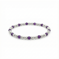 Sterling Silver Amethyst Bead Bracelet