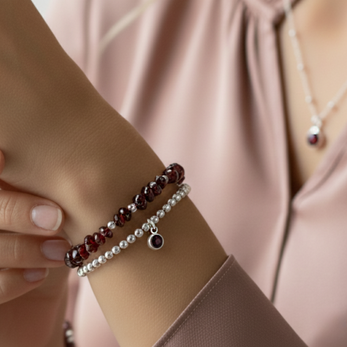 Garnet Gemstone Bracelet