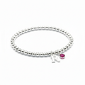 July Birthstone & Initial Letter Charm Bracelet