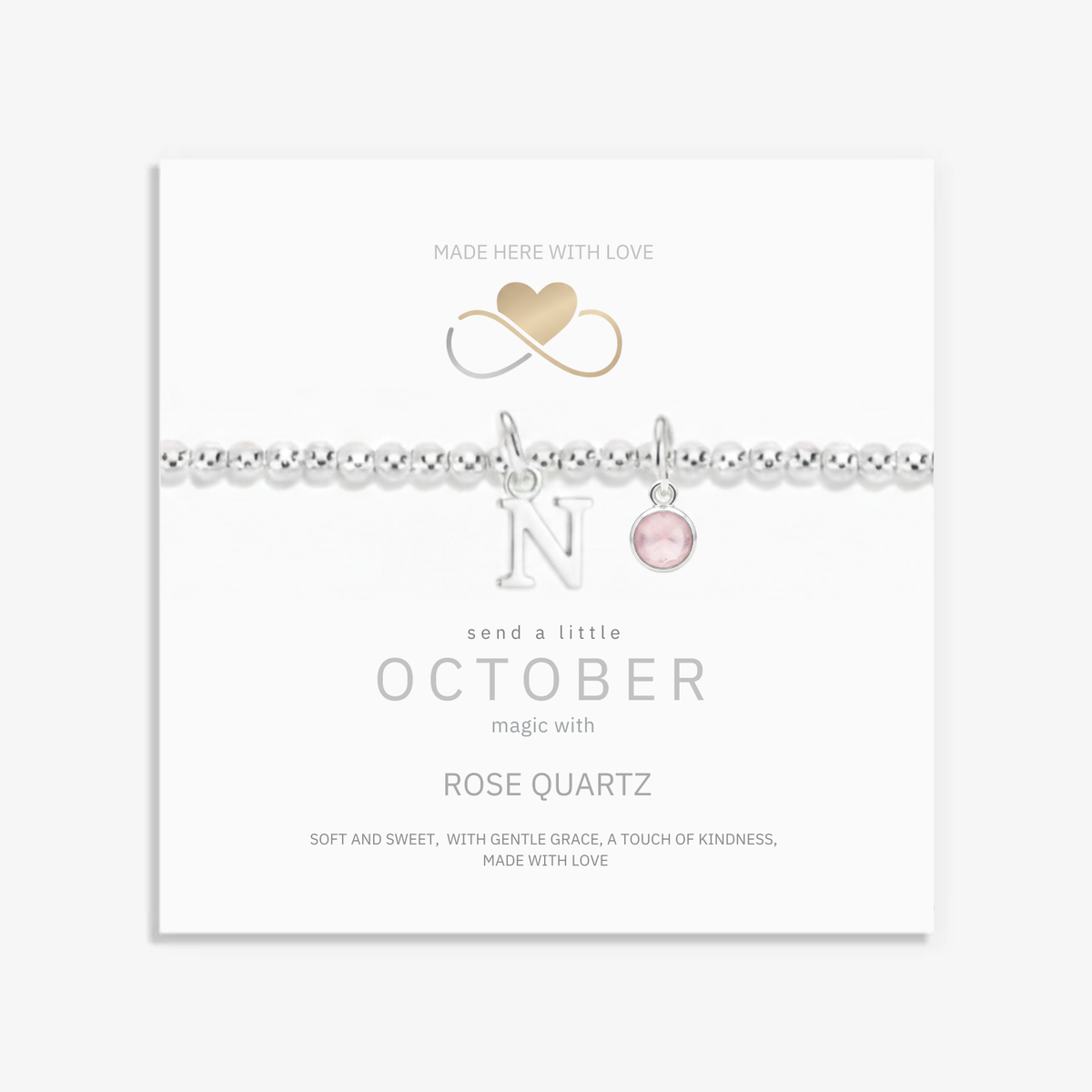 Birthstone & Initial Letter Personalised Charm Bracelet