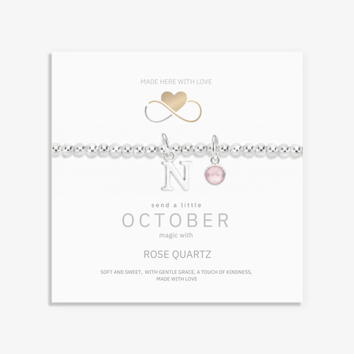 Birthstone & Initial Letter Personalised Charm Bracelet
