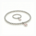 Rose Quartz Jewellery Set | Gemstone Bracelet and Ring